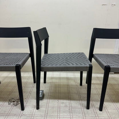 Mid-Century Modern Grey Metal Dining Chairs (x4)