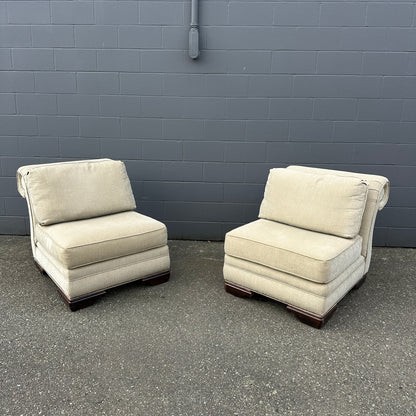 Cream Nailhead Accent Chairs (x2)