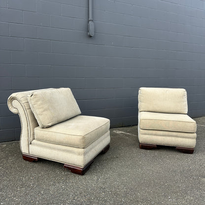 Cream Nailhead Accent Chairs (x2)