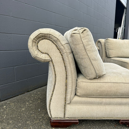 Cream Nailhead Accent Chairs (x2)