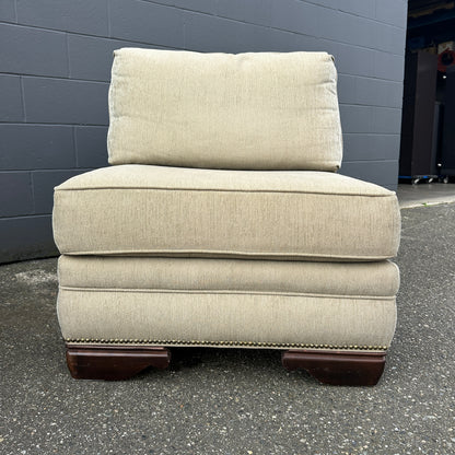Cream Nailhead Accent Chairs (x2)