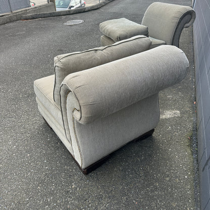 Cream Nailhead Accent Chairs (x2)