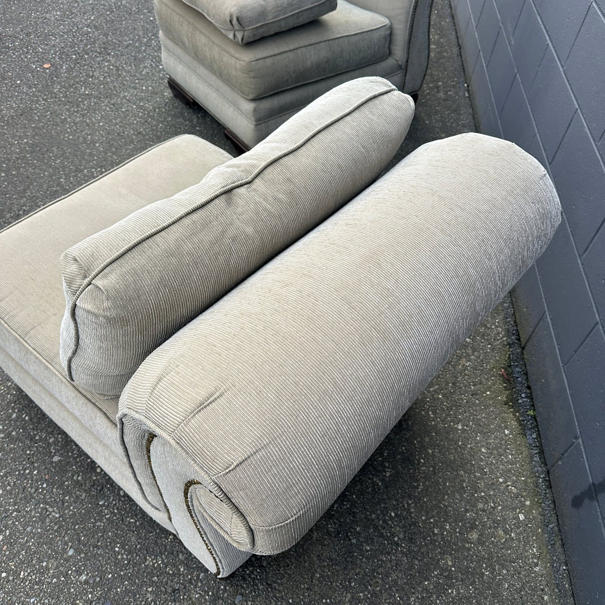 Cream Nailhead Accent Chairs (x2)