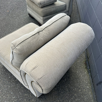 Cream Nailhead Accent Chairs (x2)