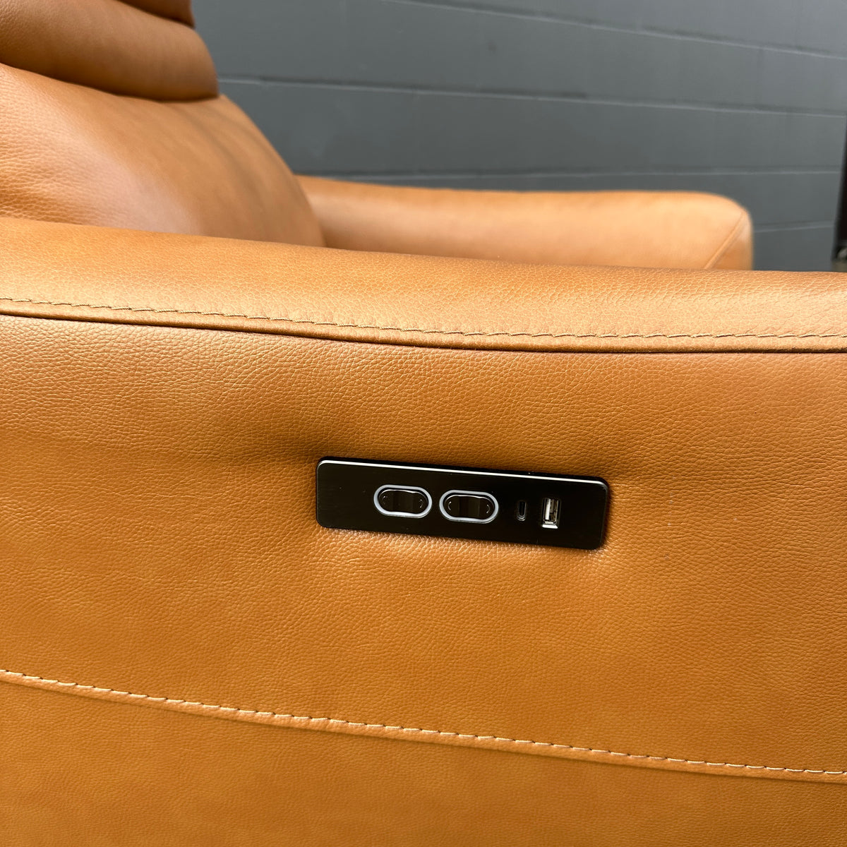 Aiden & Ivy Leather Power Recliner with Headrest