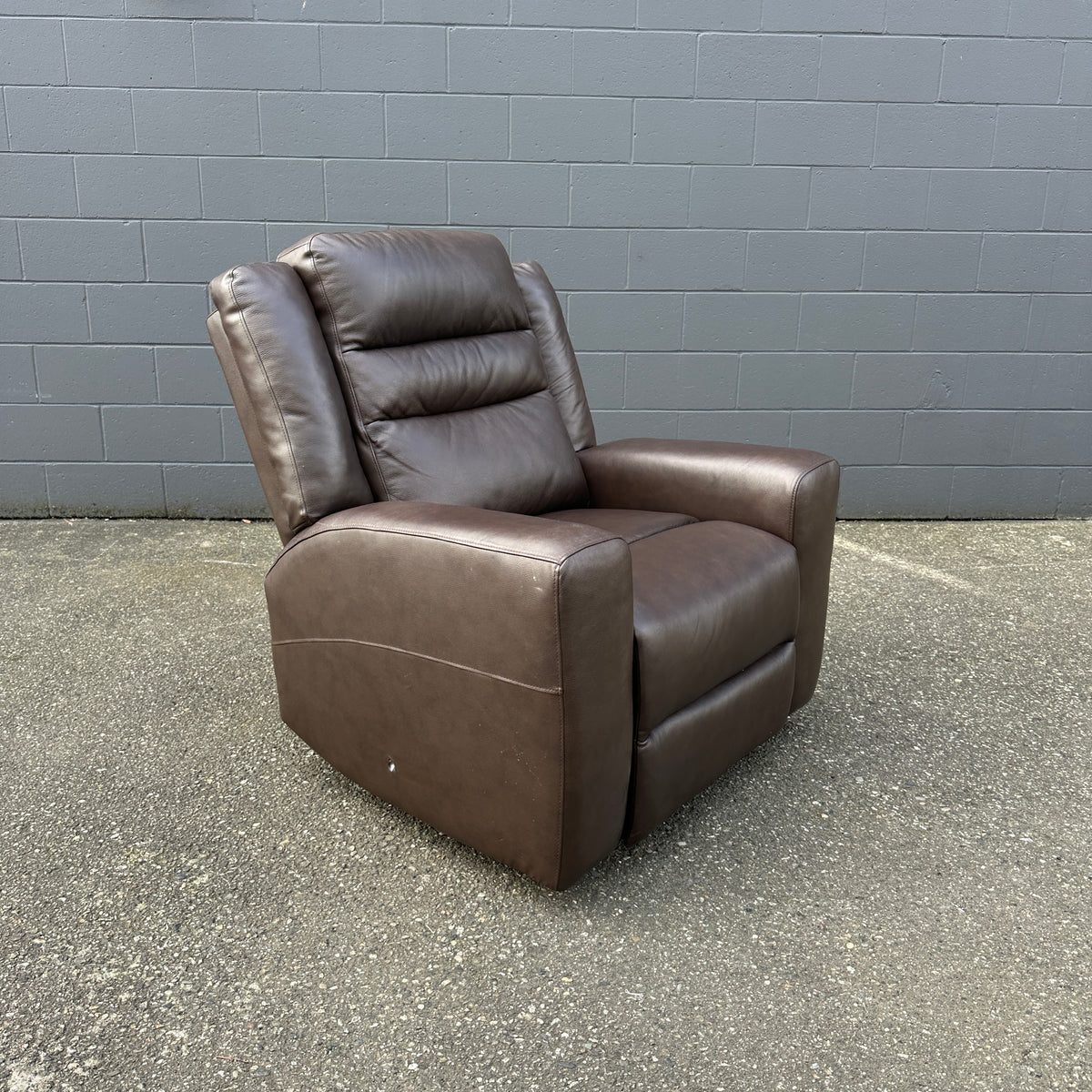 Brown Top Grain Leather Rocking Chair