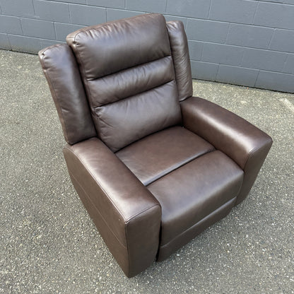 Brown Top Grain Leather Rocking Chair