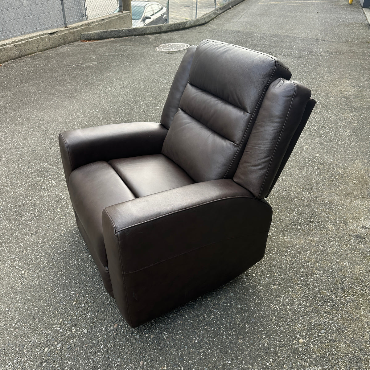 Brown Top Grain Leather Rocking Chair