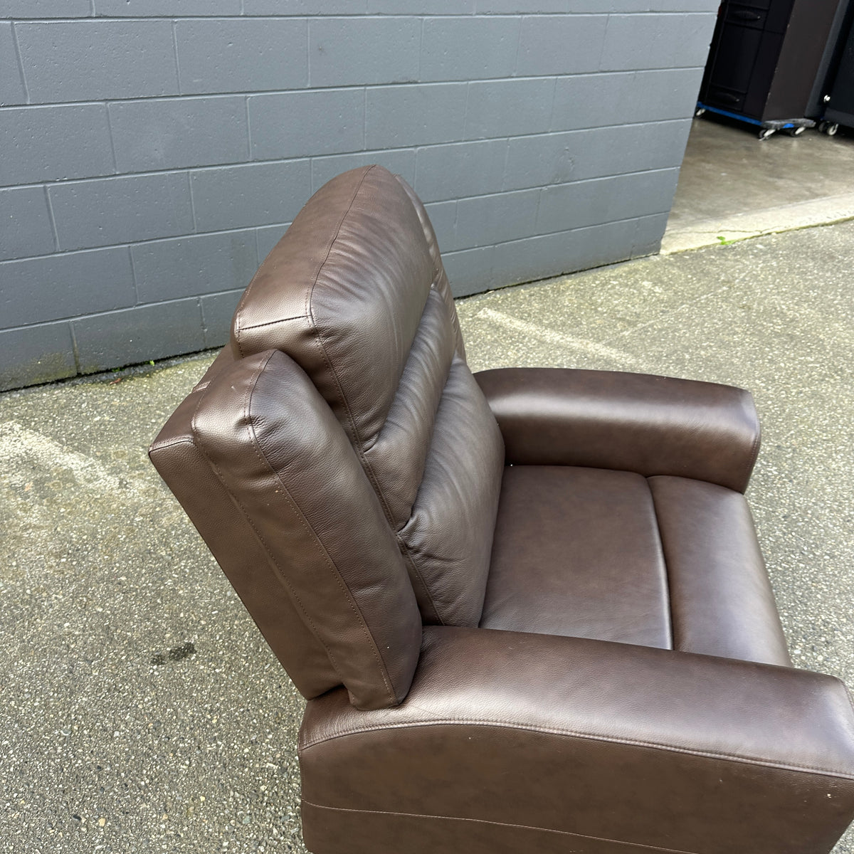 Brown Top Grain Leather Rocking Chair