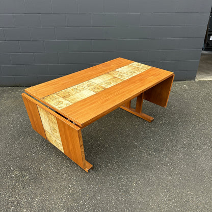 Rare MCM Danish Teak & Tile Dining Table – Poul H. Poulsen for Gangsø Møbler
