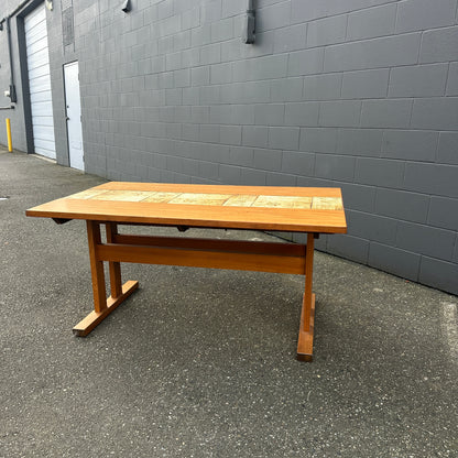 Rare MCM Danish Teak & Tile Dining Table – Poul H. Poulsen for Gangsø Møbler