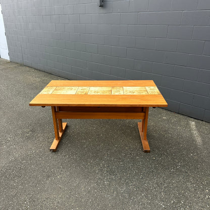 Rare MCM Danish Teak & Tile Dining Table – Poul H. Poulsen for Gangsø Møbler