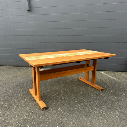 Rare MCM Danish Teak & Tile Dining Table – Poul H. Poulsen for Gangsø Møbler