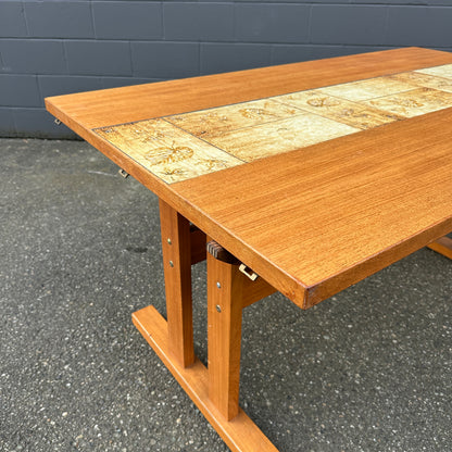 Rare MCM Danish Teak & Tile Dining Table – Poul H. Poulsen for Gangsø Møbler
