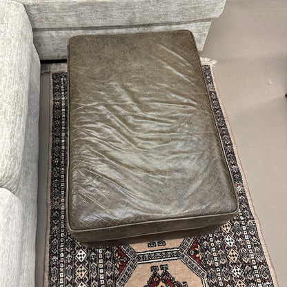 Distressed Leather Ottoman