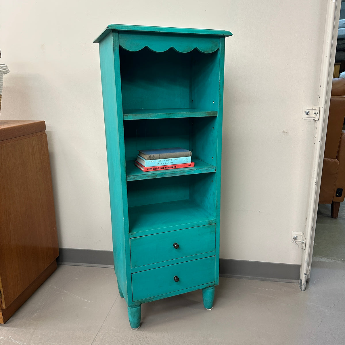 Turquoise Tall Little Cabinet