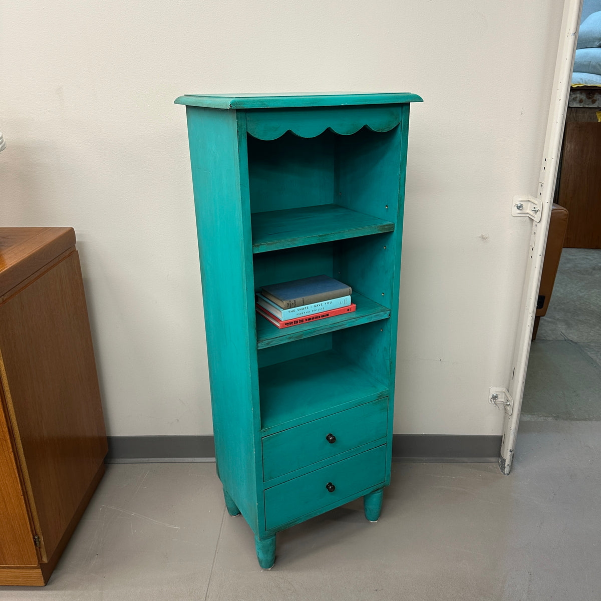 Turquoise Tall Little Cabinet
