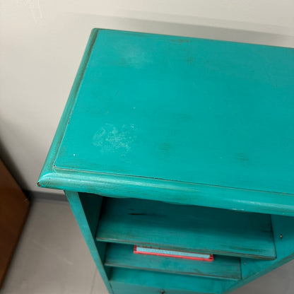 Turquoise Tall Little Cabinet