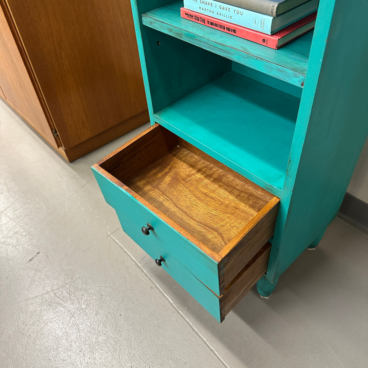 Turquoise Tall Little Cabinet