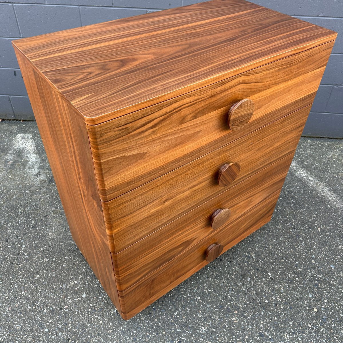 Walnut MCM style Highboy Dresser