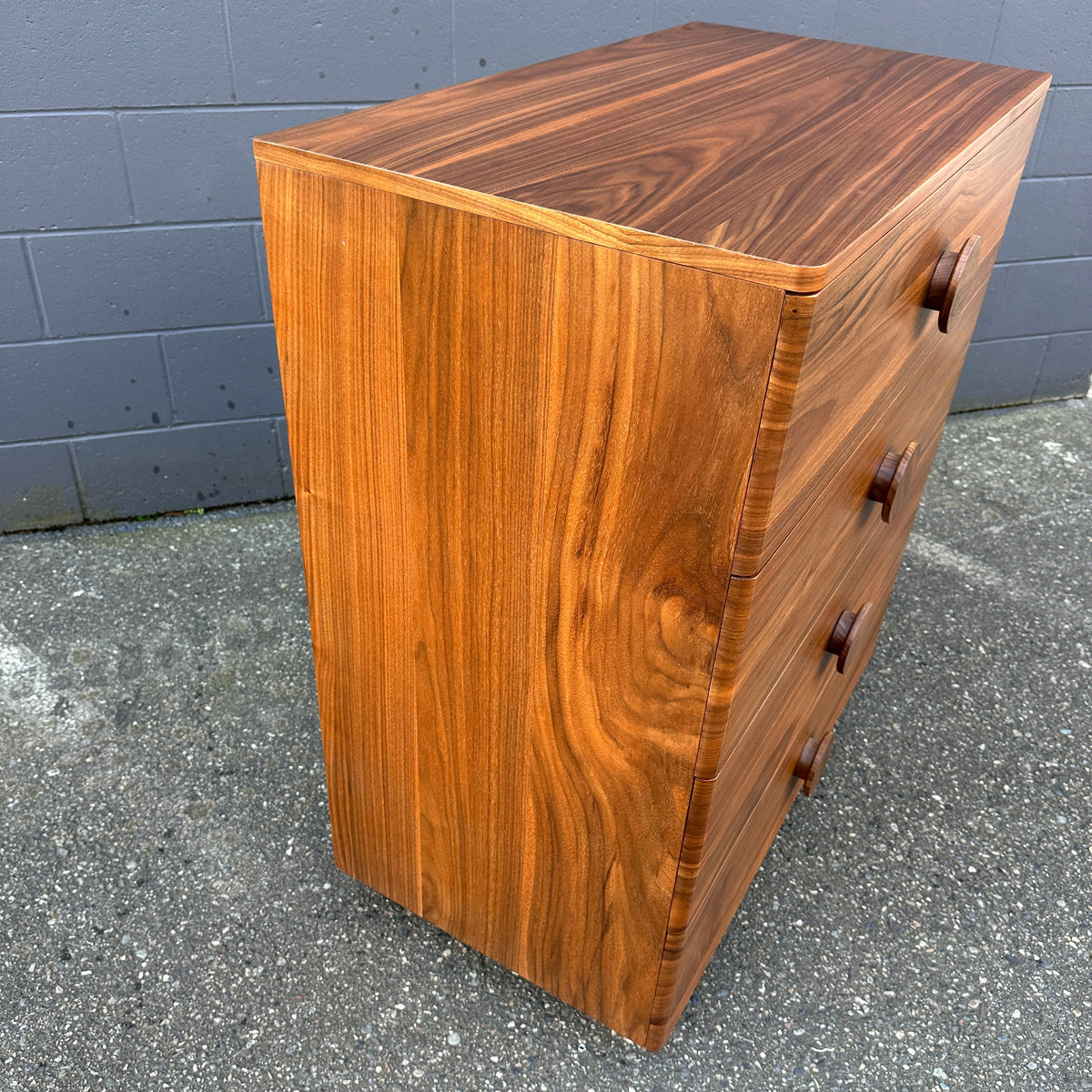 Walnut MCM style Highboy Dresser