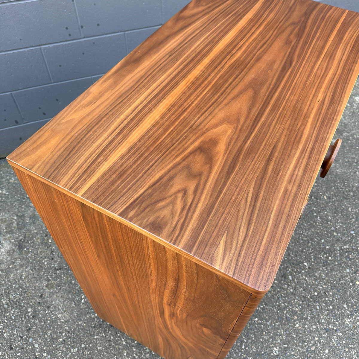 Walnut MCM style Highboy Dresser