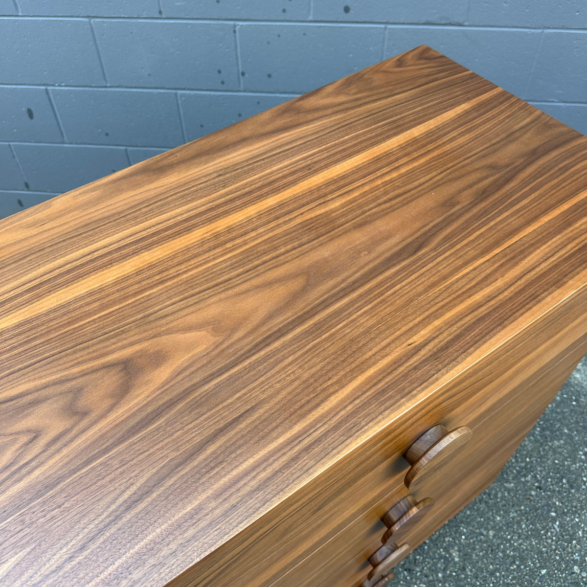 Walnut MCM style Highboy Dresser