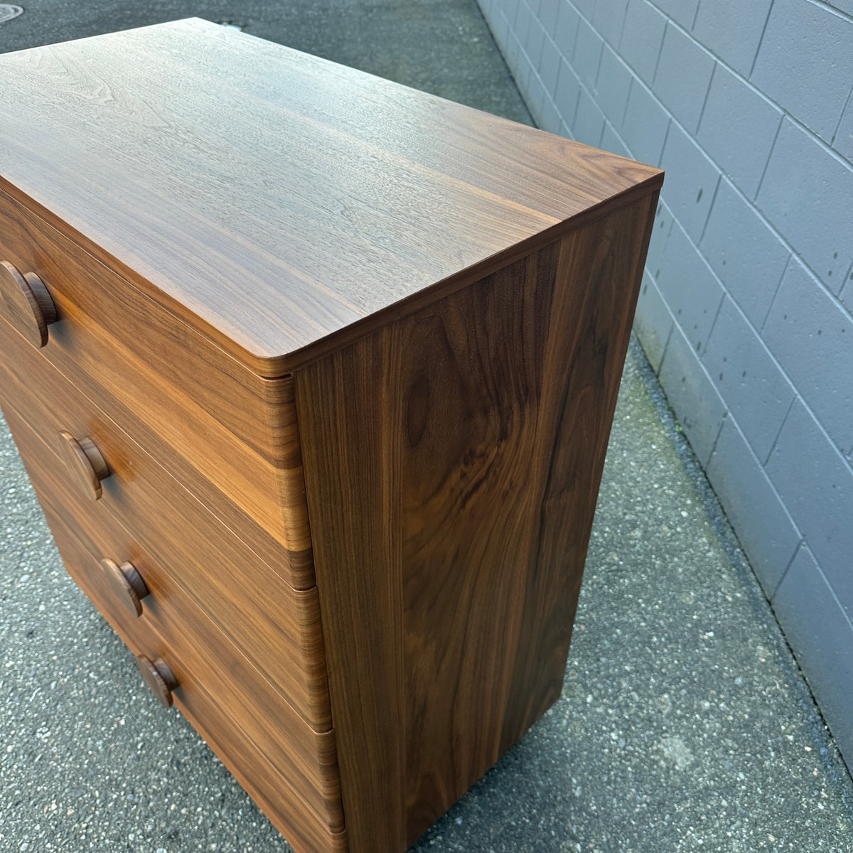Walnut MCM style Highboy Dresser