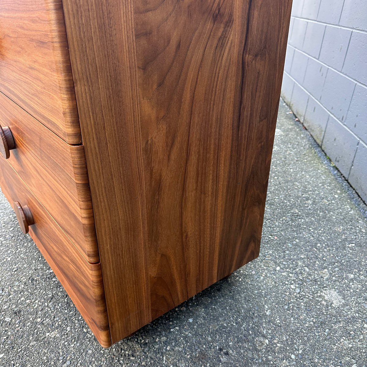 Walnut MCM style Highboy Dresser