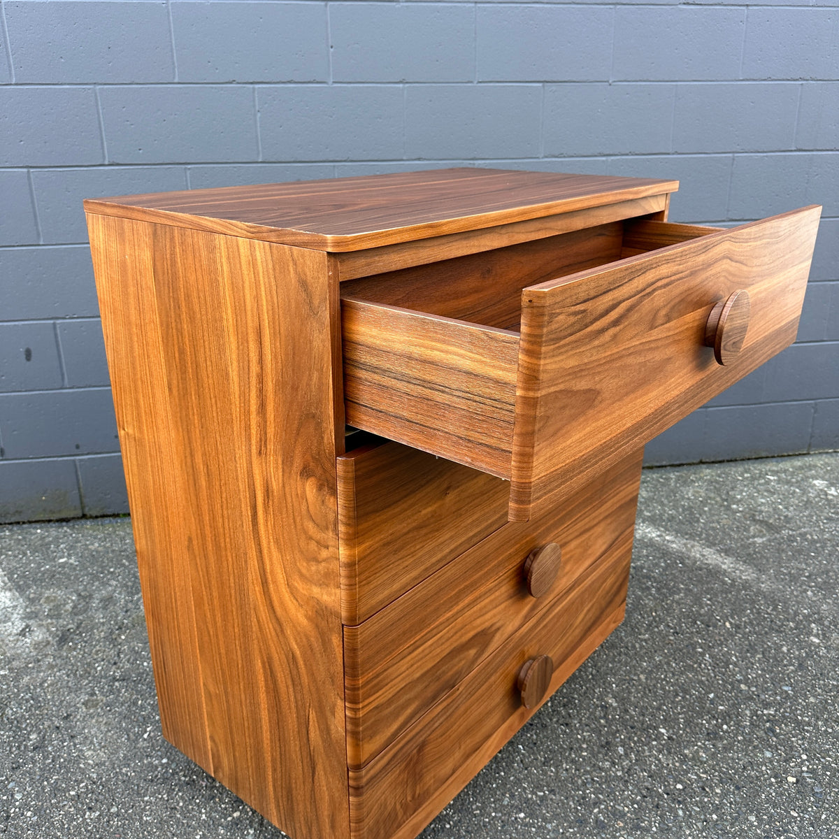 Walnut MCM style Highboy Dresser