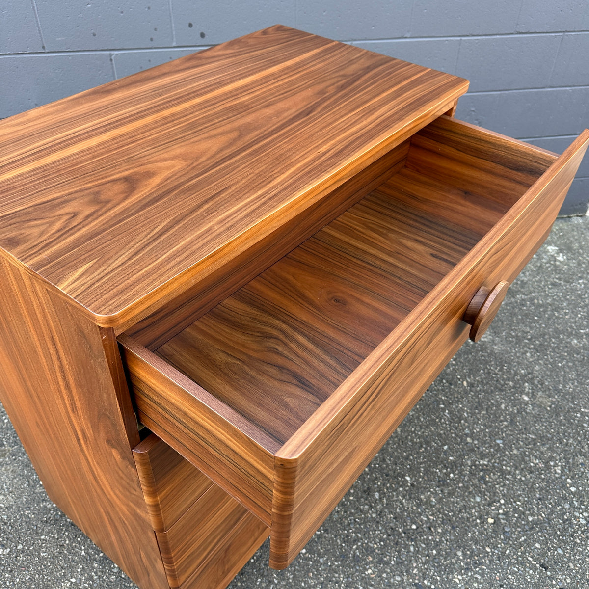 Walnut MCM style Highboy Dresser
