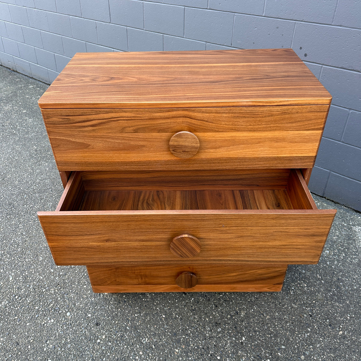 Walnut MCM style Highboy Dresser