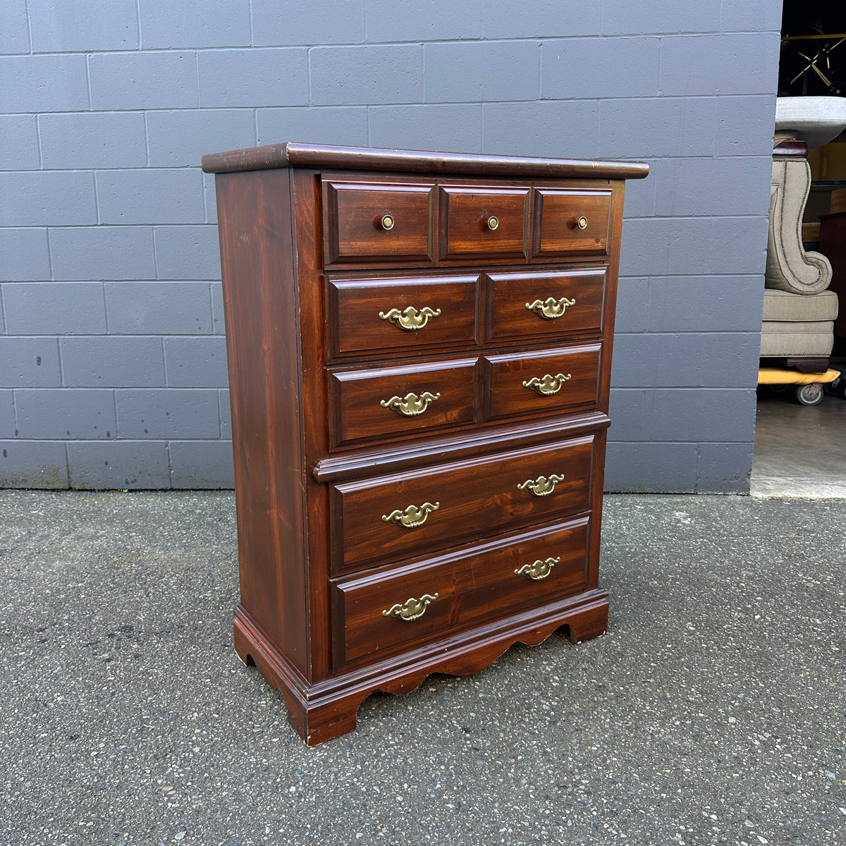 Vintage Palliser 5 Drawers Highboy Dresser