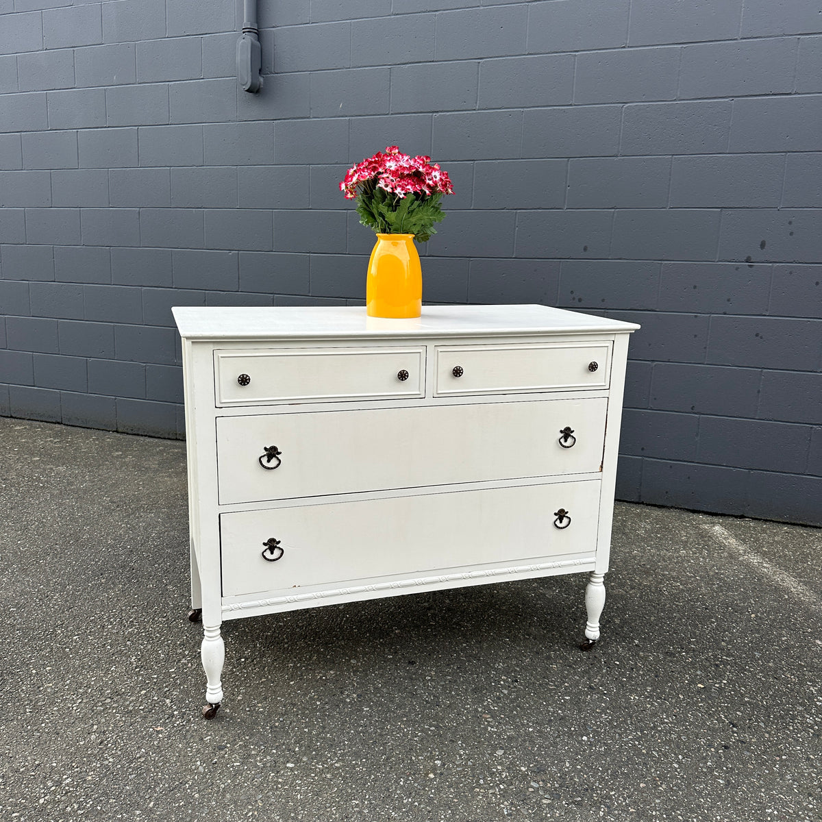 Beach White Antique Dresser