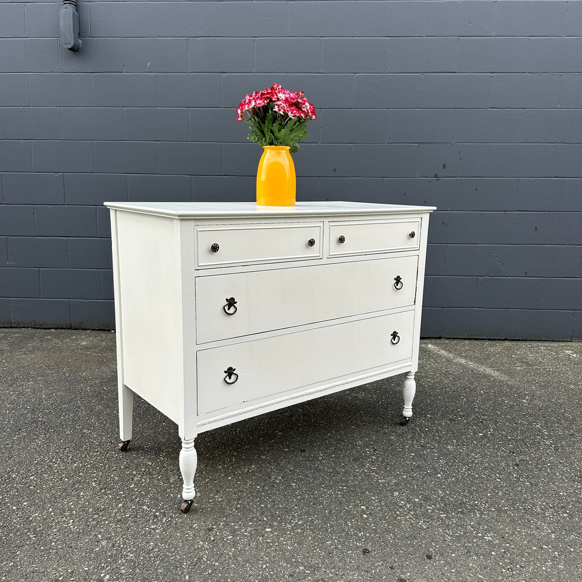 Beach White Antique Dresser