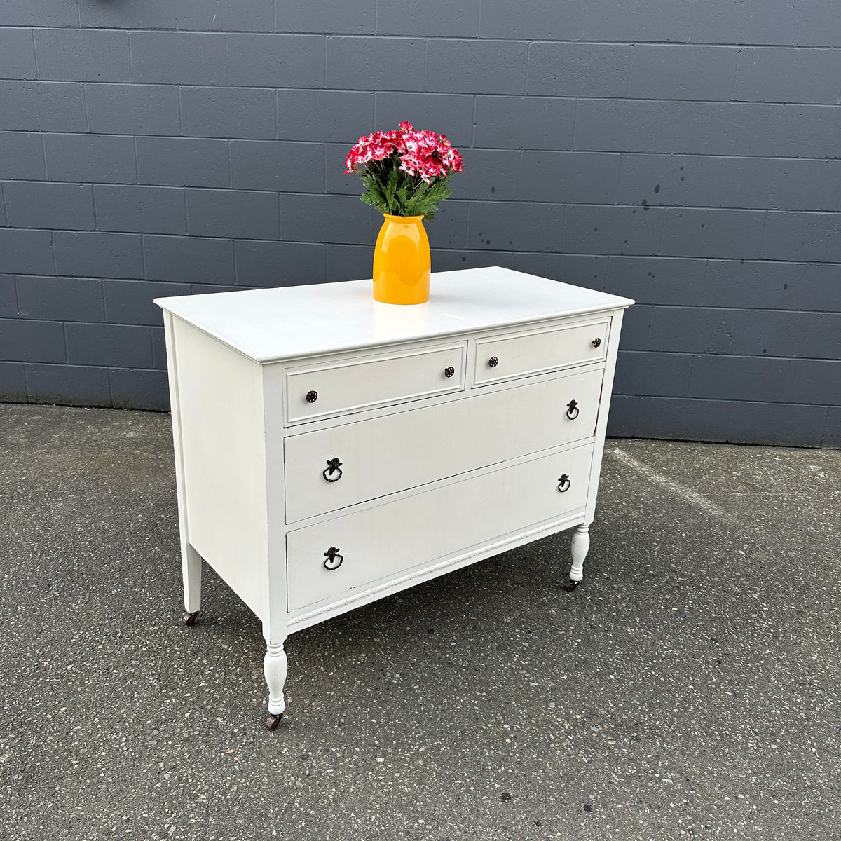 Beach White Antique Dresser