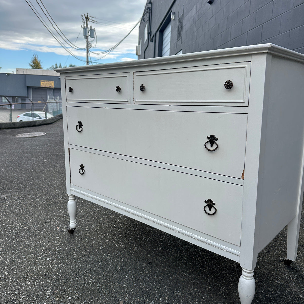 Beach White Antique Dresser