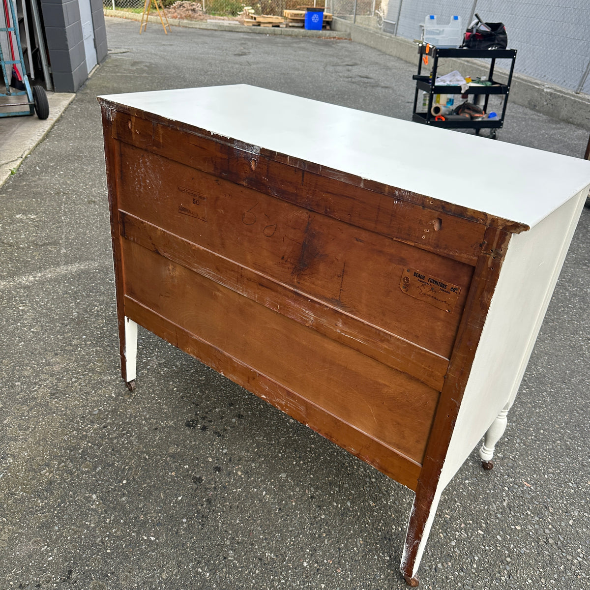 Beach White Antique Dresser