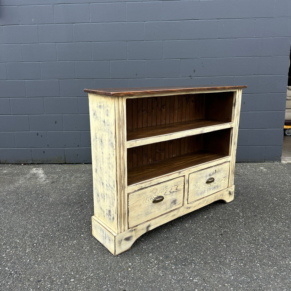 Farmhouse Solid Wood Bookcase Cabinet