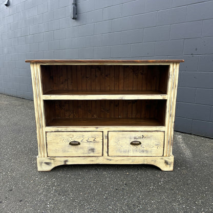 Farmhouse Solid Wood Bookcase Cabinet