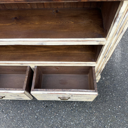 Farmhouse Solid Wood Bookcase Cabinet