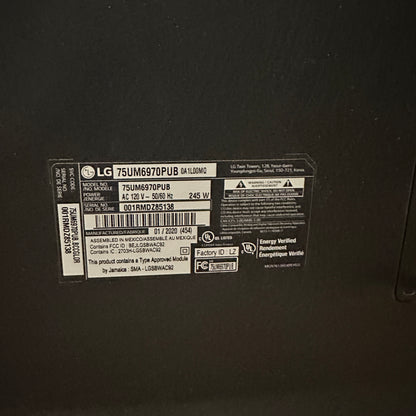 75'' LG 4K UHD LED SmartTV