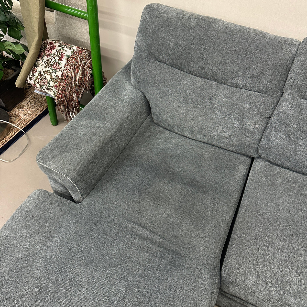 Grey Pull-Out Sleeper Sectional with Storage