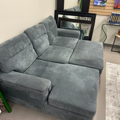 Grey Pull-Out Sleeper Sectional with Storage