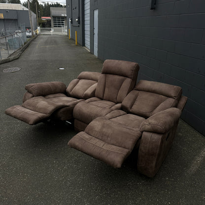 Brown Reclining Sofa Set