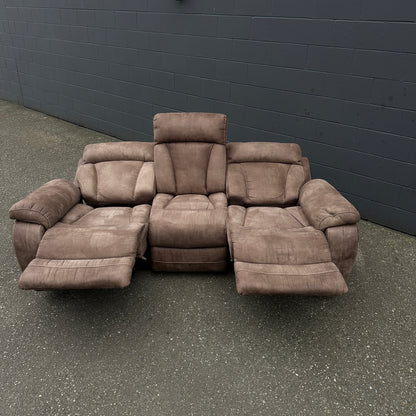 Brown Reclining Sofa Set