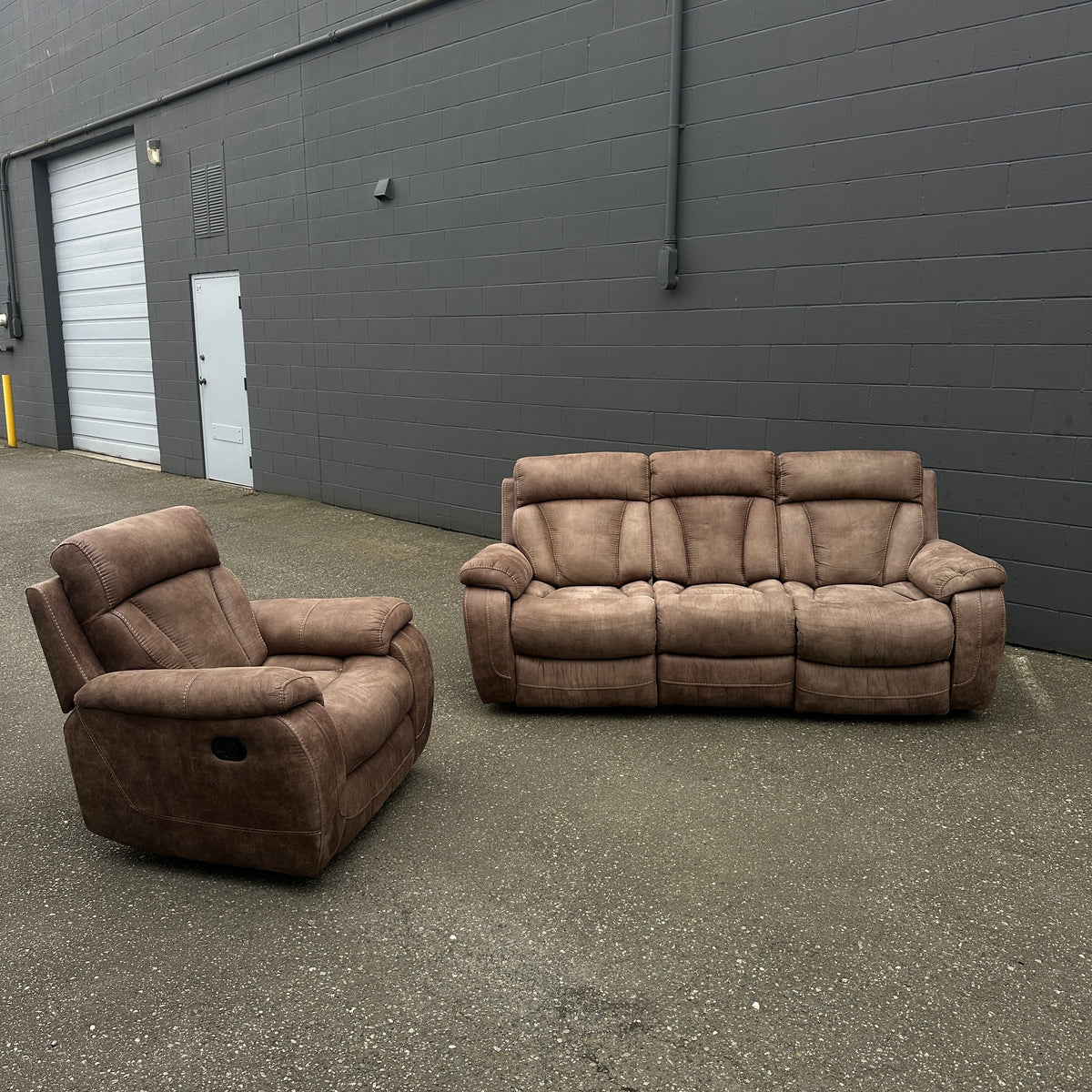 Brown Reclining Sofa Set