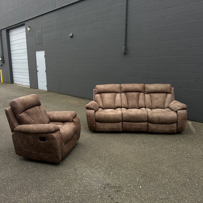 Brown Reclining Sofa Set