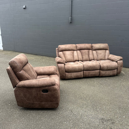 Brown Reclining Sofa Set