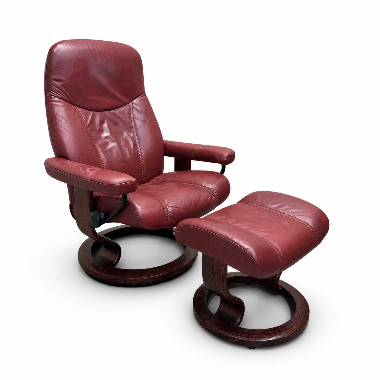 Ekornes Stressless Leather Recliner Chair & Ottoman